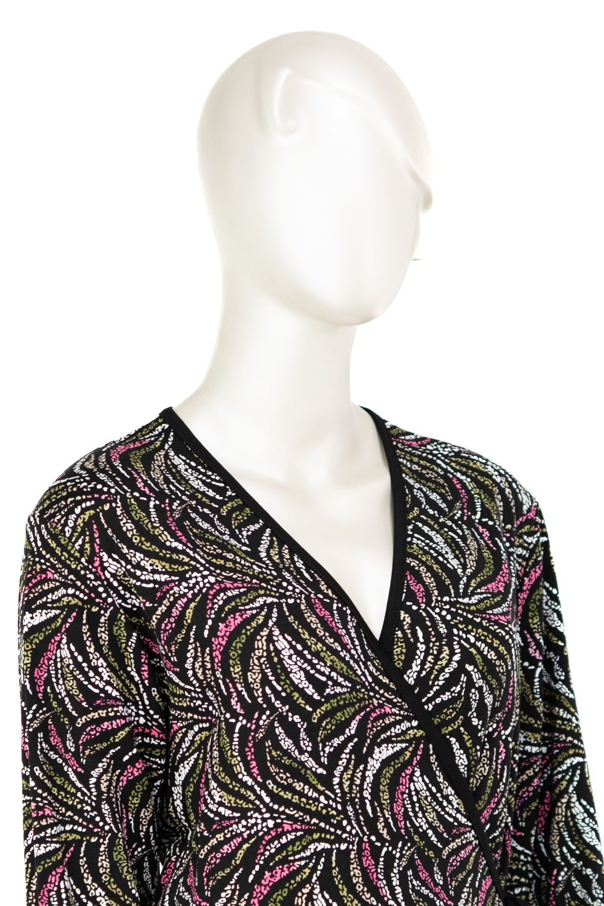 Kadın Viskon Kumaş Klasik Boydan Giymeli Elbise Desenli içten Dıştan Bağlamalı Tam Kalıp